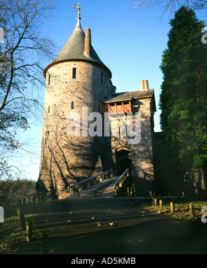 Castell Coch Märchenschloss entworfen von William Burges für die dritte Maquess Bute Togwynlais nördlich von cardiff Stockfoto