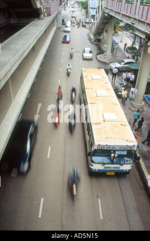 Bangkok-Straßen von der Skytrain-Bangkok-Thailand Stockfoto