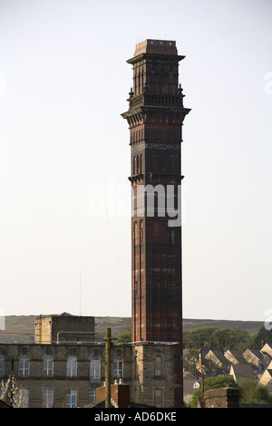 Das Italianate Wahrzeichen Indien Mühle Schornstein Darwen East Lancashire UK Stockfoto