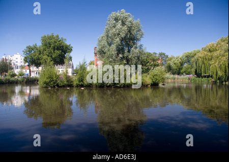 Der Ententeich an Barnes London England Stockfoto