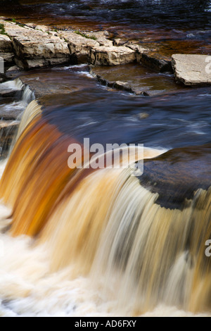 Richmond fällt auf den Fluß Swale Richmond North Yorkshire England Stockfoto