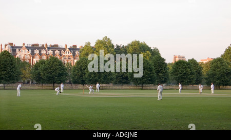 Mittsommer wird Cricket gespielt in Burtons Gericht vor der Royal Hospital Chelsea London England Stockfoto