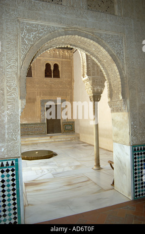 Der Patio del Mexuar, Palacios Nazaries La Alhambra Granada Andalusien, Südspanien Stockfoto