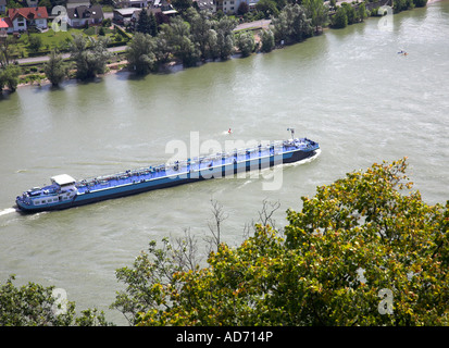 Schiff auf dem Rhein. Deutschland Stockfoto