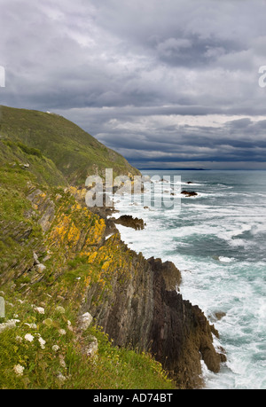 Kornischen Küste vom Küstenweg zwischen Polperro und Looe Stockfoto