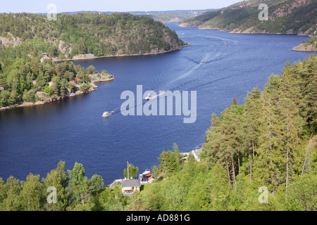 Svinesund an der Grenze zwischen Norwegen und Schweden Stockfoto