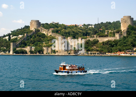 Rumeli Hisari, thrakischen Burg, 1452 Festung, mit Blick auf Bosporus Istanbul Stockfoto