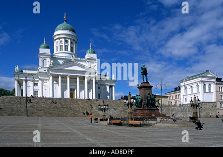 Lutherischen Dom von Helsinki fertiggestellt im Jahre 1852 - früher der St.-Nikolaus Kirche- und Senatsplatz in Helsinki Finnland Stockfoto