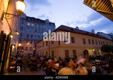 Wien, Spittelberg, Restaurant Amerlingbeisl, Lux, Plutzerbraeu Stockfoto