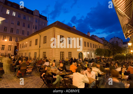 Wien, Spittelberg, Restaurant Amerlingbeisl, Lux, Plutzerbraeu Stockfoto