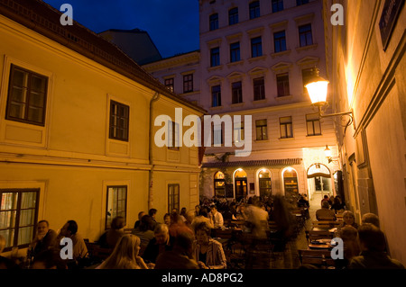 Wien, Spittelberg, Restaurant Amerlingbeisl, Lux, Plutzerbraeu Stockfoto