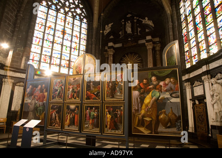 Innenraum der Kathedrale St. Bavo in Gent, Gent, Belgien, Europa Stockfoto