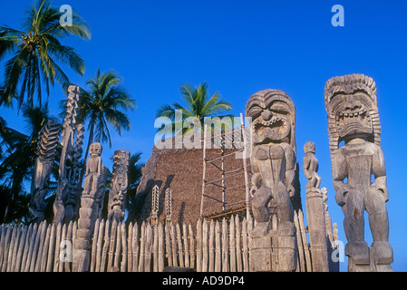 Puuhonua O Honaunau National historische Park South Kona Insel von Hawaii Stockfoto