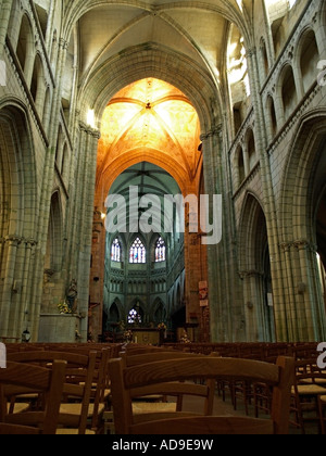 im Inneren der Kathedrale von Saint Pol de Léon Finistere Frankreich Bretagne Stockfoto