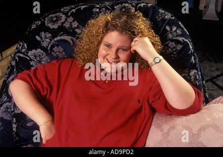 Louise Brown an ihrem 20. Geburtstag das erste Reagenzglas-Baby zu Hause bei Birmingham England 1998 HOMER SYKES Stockfoto