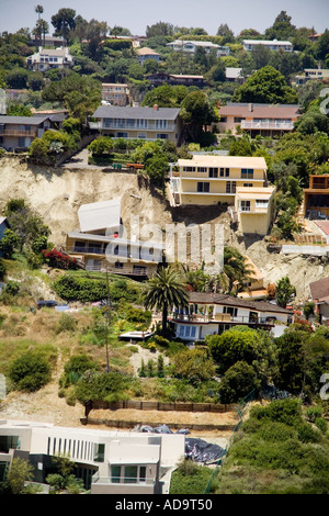 Häuser beschädigt durch einen Erdrutsch im Bluebird Canyon Laguna Beach Kalifornien in 2005 A ähnlicher Vorfall im Jahr 1978 verursacht auch extens Stockfoto