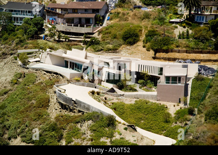 Häuser beschädigt durch einen Erdrutsch im Bluebird Canyon Laguna Beach Kalifornien in 2005 A ähnlicher Vorfall im Jahr 1978 verursacht auch extens Stockfoto