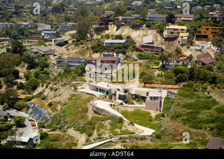 Häuser beschädigt durch einen Erdrutsch im Bluebird Canyon Laguna Beach Kalifornien in 2005 A ähnlicher Vorfall im Jahr 1978 verursacht auch extens Stockfoto