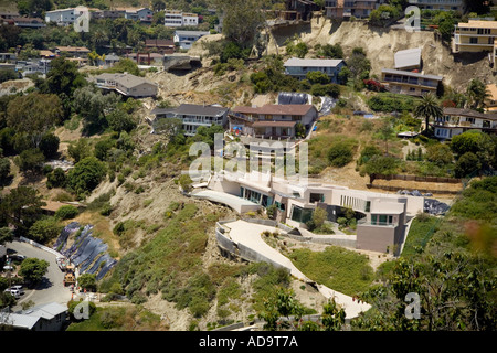 Häuser beschädigt durch einen Erdrutsch im Bluebird Canyon Laguna Beach Kalifornien in 2005 A ähnlicher Vorfall im Jahr 1978 verursacht auch extens Stockfoto