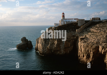 Leuchtturm Cabo de Sao Vicente, Portugal, Algarve Stockfoto