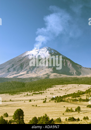 Aktive schneebedeckten Popocatepetl Vulkans 5 452 Meter Mexiko Stockfoto