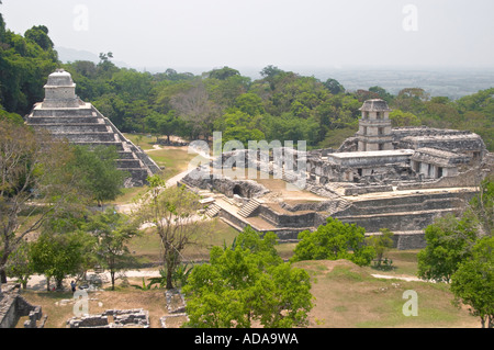 Palast von Palenque archäologische Stätte Mexiko Stockfoto