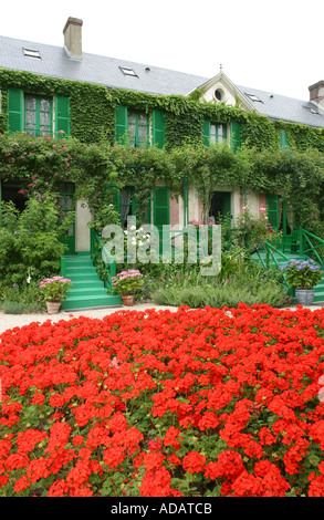 Haus des Malers Monet in Giverny in Haute Normandie Frankreich Stockfoto