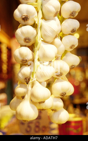 Knoblauch bei Nagy Csarnok - Markthalle in Pest, Ungarn Stockfoto