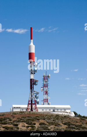Kommunikation-Masten in der Nähe der Sternwarte Teneriffa-Kanarische Inseln-Spanien Stockfoto
