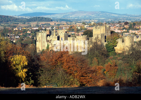 Ludlow Castle Shropshire Herbstfärbung England uk gb Stockfoto