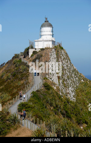 Nugget Point Lighthouse Catlins Südinsel Neuseeland Stockfoto