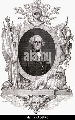 Admiral der Flotte Richard Howe, 1. Earl Howe, 1726 - 1799. British Naval Officer. Stockfoto