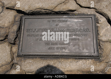 Kaplan Vater William Corby New York Schlachtfeld bei Gettysburg Schlachtfeld Nationalpark und Friedhof Pennsylvania PA Stockfoto