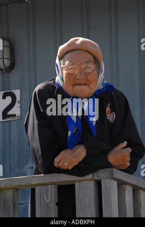 Native Cree Dame, Gemeinschaft der Waswanipi im nördlichen Quebec Stockfoto