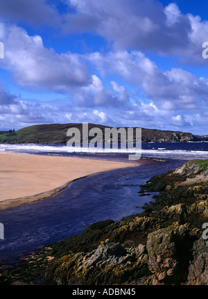 dh Torrisdale Bay BETTYHILL SUTHERLAND Mündung des Flusses Naver Sandstrand Hochland Küste Nord 500 schottland Meer schottische Mündung Stockfoto