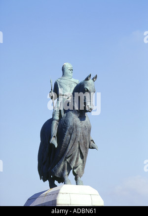 Dh König Robert Bruce Schlachtfeld BANNOCKBURN STIRLINGSHIRE Denkmal Schlacht Feld Standort Statue Stockfoto