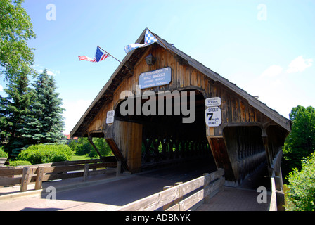 Zehnders Holz Brücke Holzbrücke historische Frankenmuth Michigan MI Stockfoto