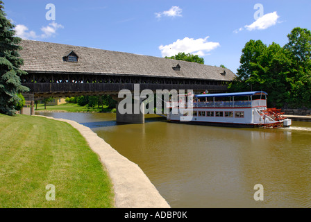 Zehnders Holz Brücke Holzbrücke historische Frankenmuth Michigan MI Stockfoto