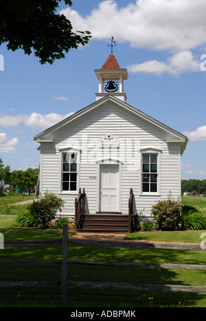 Das Hart Einzimmer Schule Schulhaus südlich von Frankenmuth Michigan in Tuscola County Stockfoto