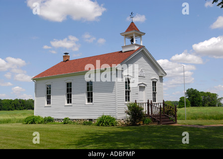 Das Hart Einzimmer Schule Schulhaus südlich von Frankenmuth Michigan in Tuscola County Stockfoto