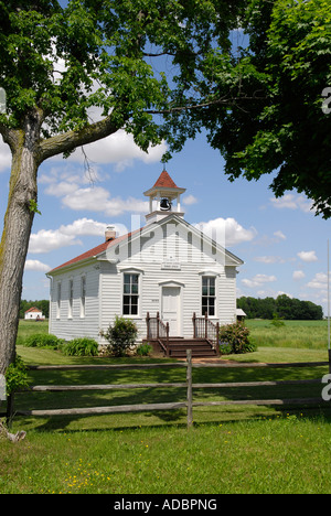 Das Hart Einzimmer Schule Schulhaus südlich von Frankenmuth Michigan in Tuscola County Stockfoto