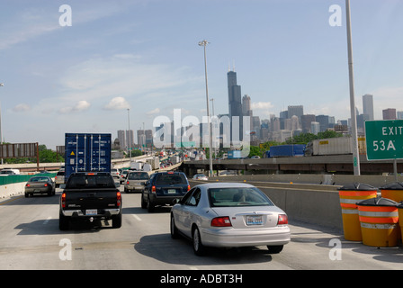 Traffic-Muster in Chicago Illinois IL auf ich Interstate 94 Stockfoto