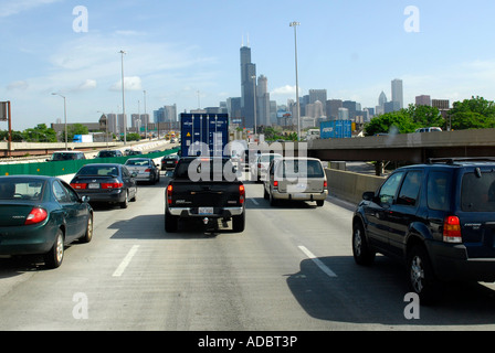 Traffic-Muster in Chicago Illinois IL auf ich Interstate 94 Stockfoto