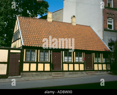 Hans Christian Andersons Elternhauses auf Fyn (Fünen), Munkemøllestræde, Odense, Dänemark Stockfoto