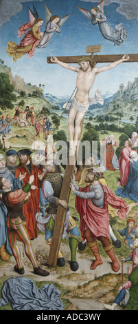 Bildende Künste, Kämpfe, Aelbert (ca. 1460-1549), altarbild", der Kreuzweg, die Kreuzigung Christi, Ende 15. Jahrhundert, Zisterzienser Kloster Wettingen-Mehrerau, Artist's Urheberrecht nicht geklärt zu werden. Stockfoto