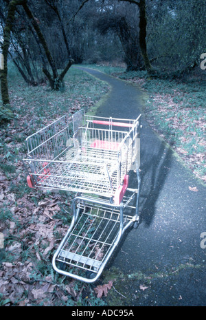 Einkaufswagen Weg aufgegeben Stockfoto