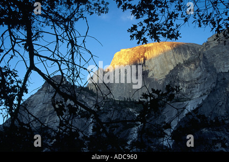 Letztes Licht auf Half Dome Yosemite-Nationalpark Stockfoto