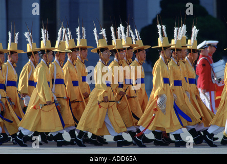 Musiker sind Bestandteil der zeremonielle Garde in Südkorea Stockfoto