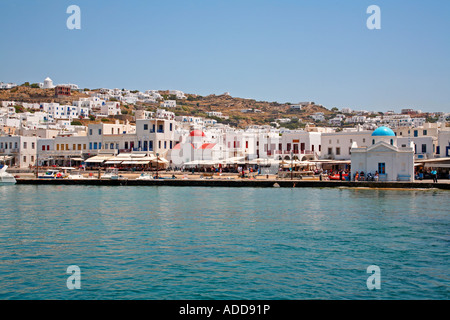 Mykonos Hafen Griechenland Stockfoto