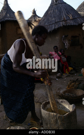 Hart arbeitende Frau Dogon Landes Mali Afrika Stockfoto